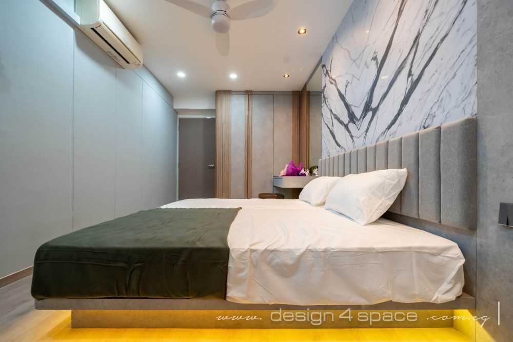 Modern Bedroom with Vinyl Flooring and Wardrobe