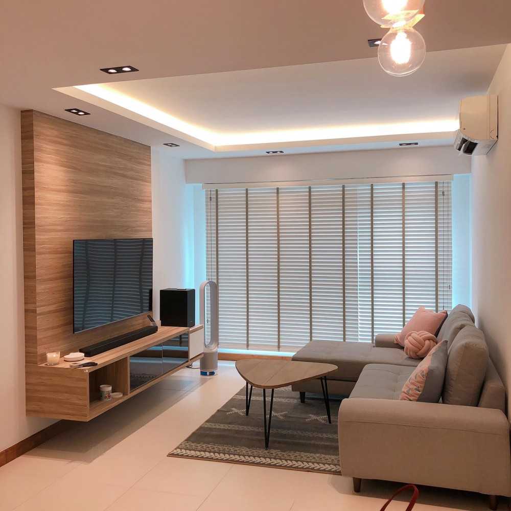 Scandinavian Home Theatre with Settee and TV Console