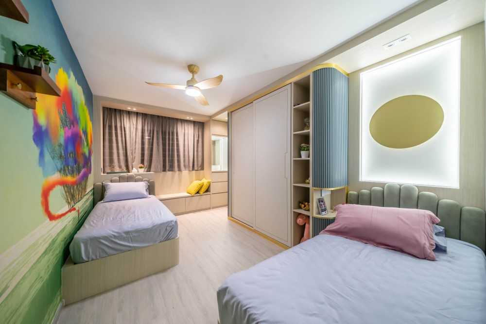 Modern Bedroom with Settee and Wardrobe