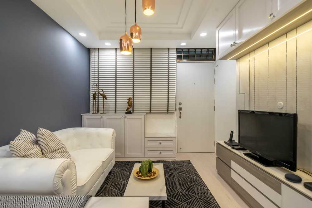 Modern Living Room with TV Console and Sofa