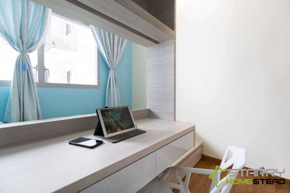 Scandinavian Bedroom with Desk and Desk Chairs