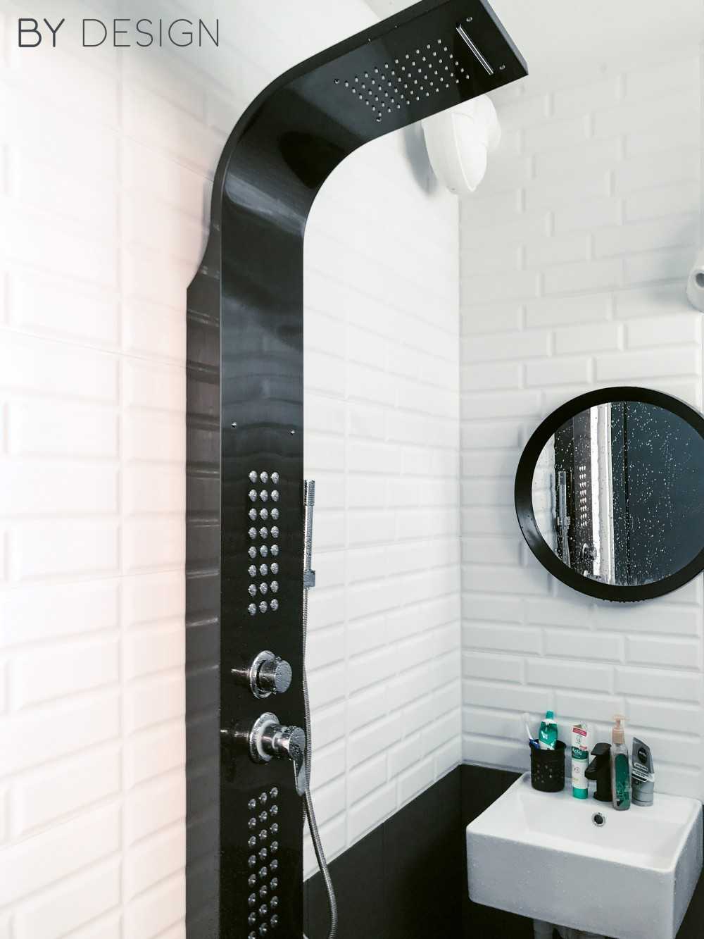 Industrial Bathroom with Rainshower and Bathroom Accessories