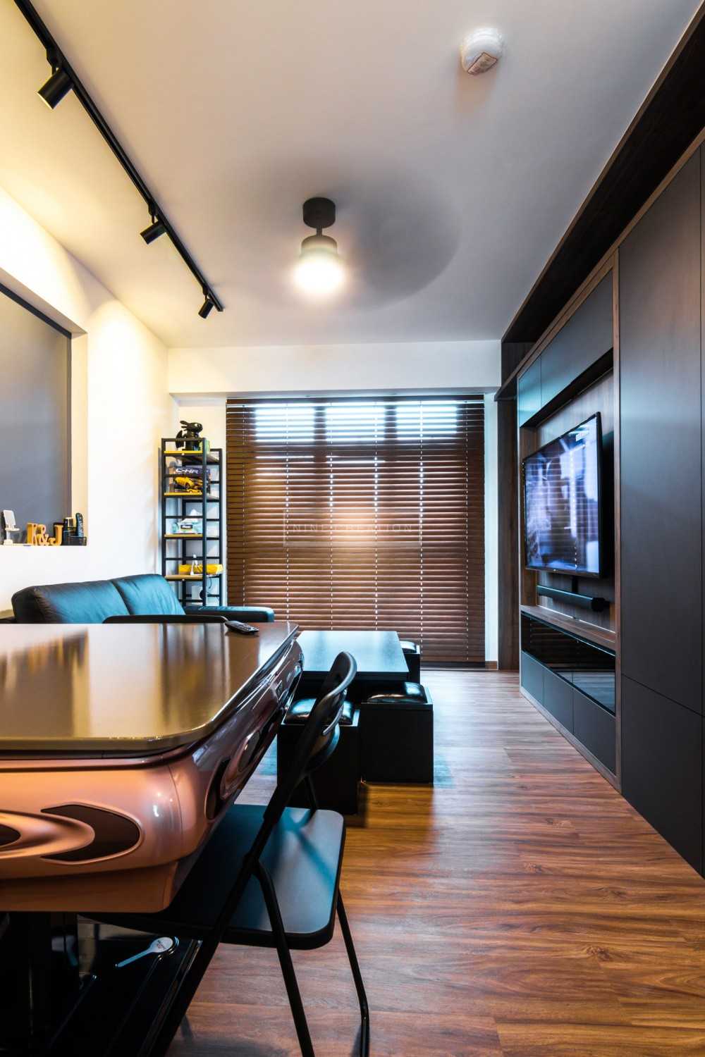 Modern Living Room with TV Console and Feature Wall