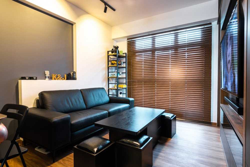 Modern Living Room with TV Console and Feature Wall