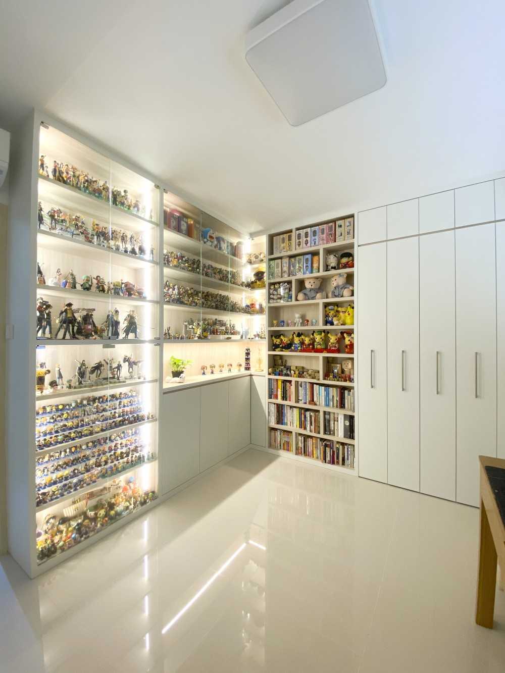 Scandinavian Study with Bookshelf and Downlights