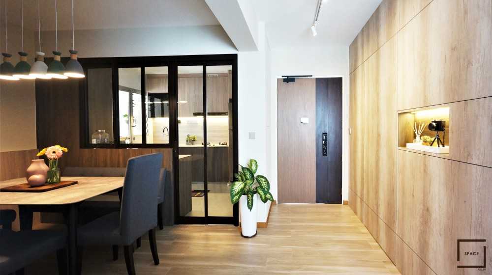 Contemporary Living Room with Display Cabinets and Shoe Cabinets
