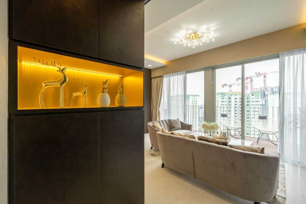 Modern Living Room with TV Console and Feature Wall