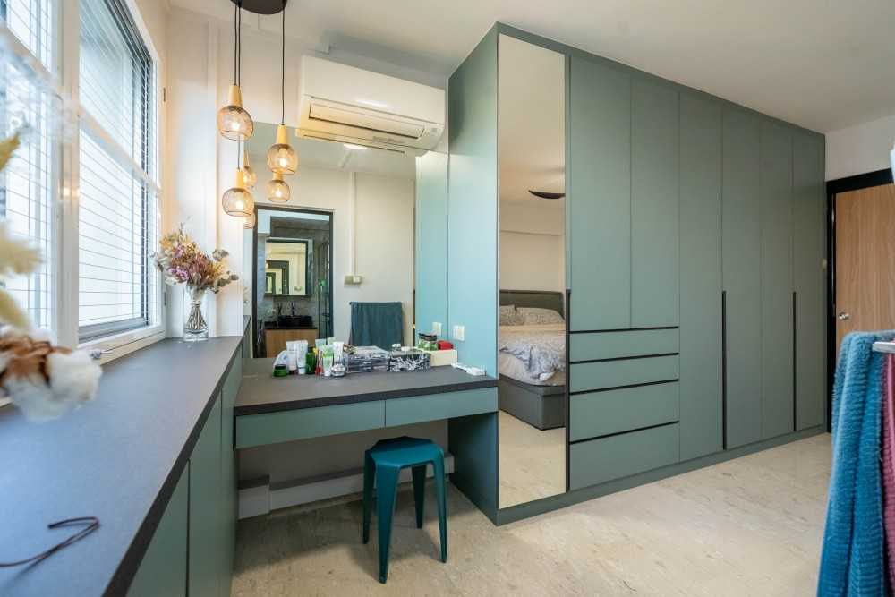 Scandinavian Bedroom with Wardrobe and Closet