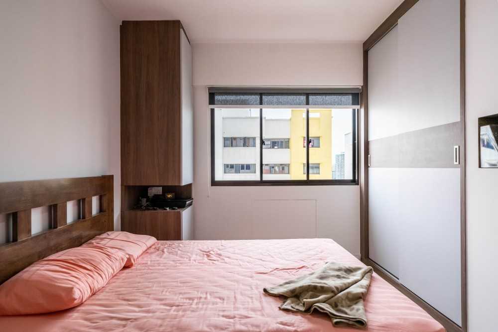 Contemporary Bedroom with Wardrobe and Bedside Table