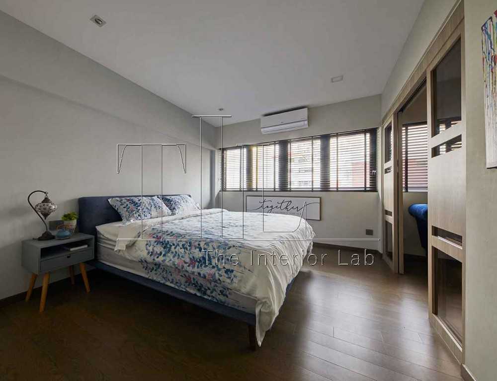 Contemporary Bedroom with Parquet Floor and Wardrobe