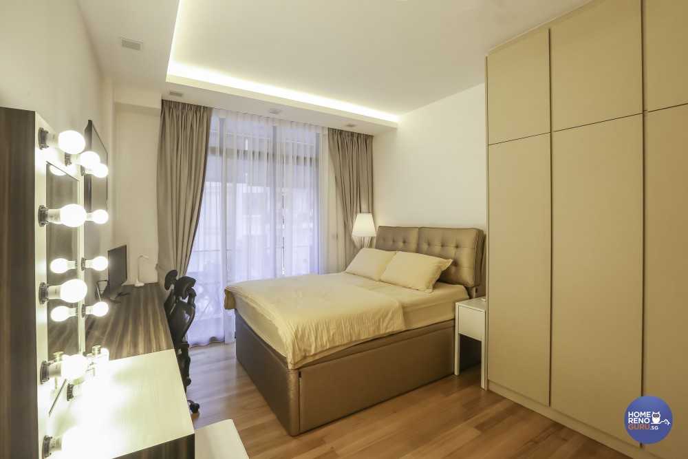 Modern Bedroom with Wardrobe and Bed