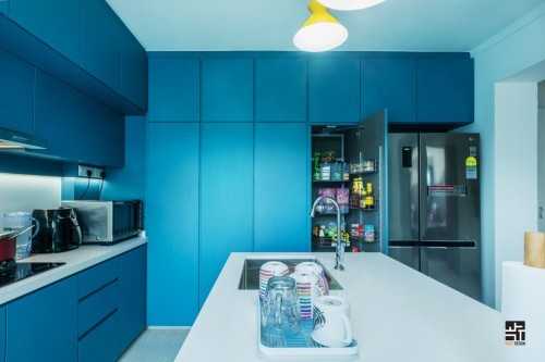 Modern Kitchen with Countertop and Kitchen Backsplash