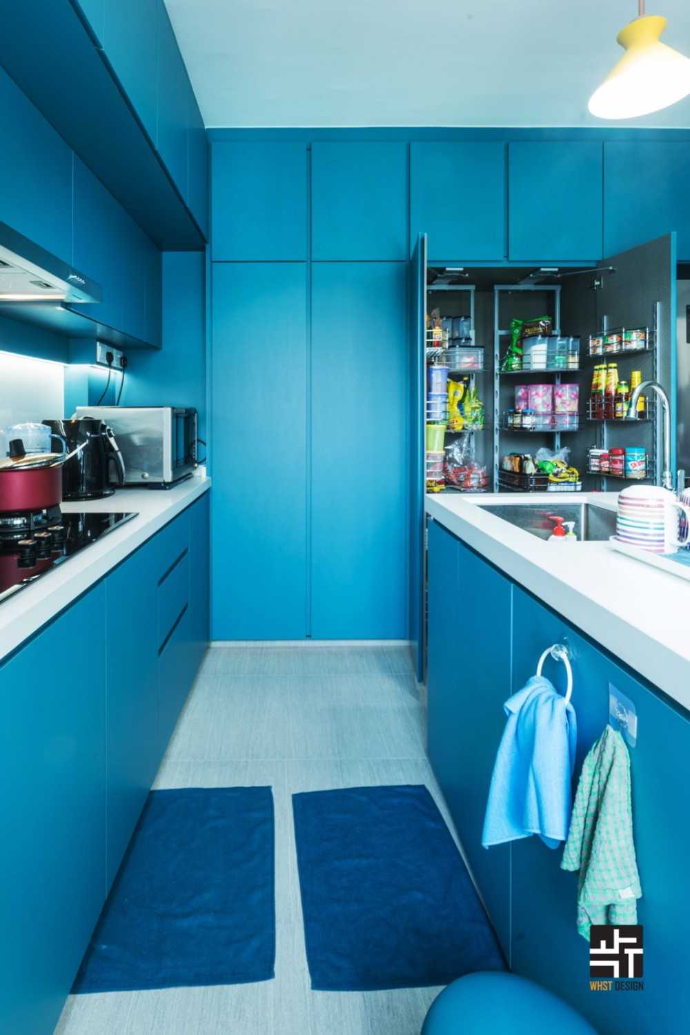 Modern Kitchen with Countertop and Homogeneous Tiles