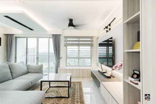 Contemporary Living Room with Sofa and TV