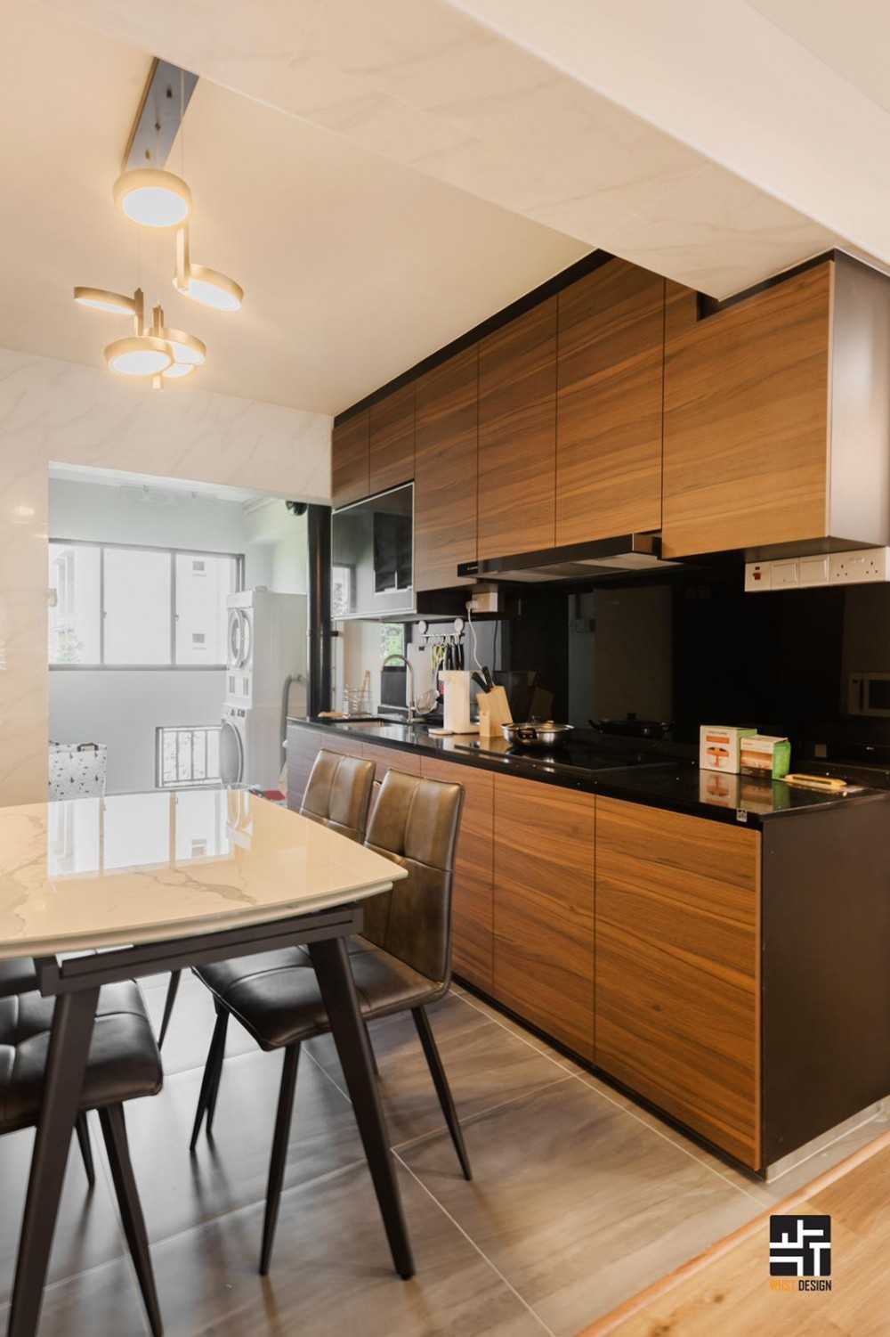 Industrial Kitchen with Countertop and Homogeneous Tiles