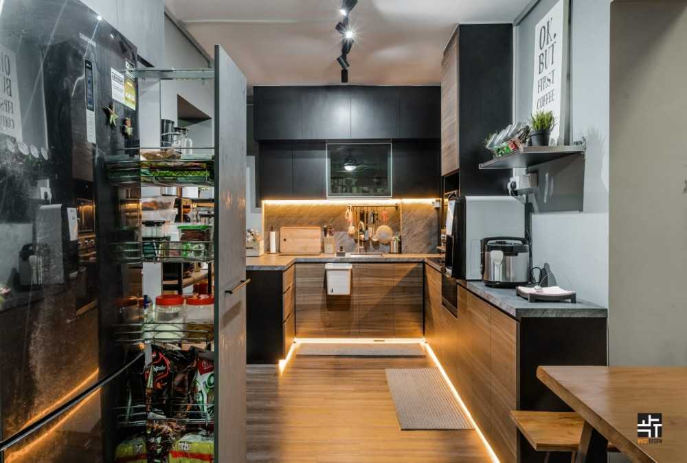 Industrial Kitchen with Countertop and Homogeneous Tiles