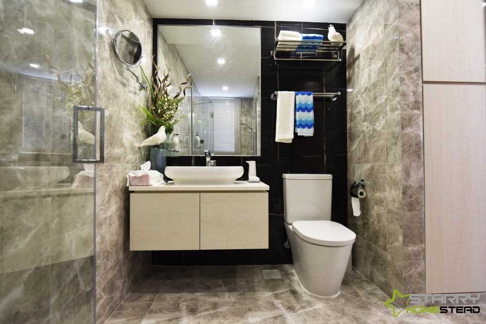 Modern Bathroom with Vanity Counter and Bathroom Accessories