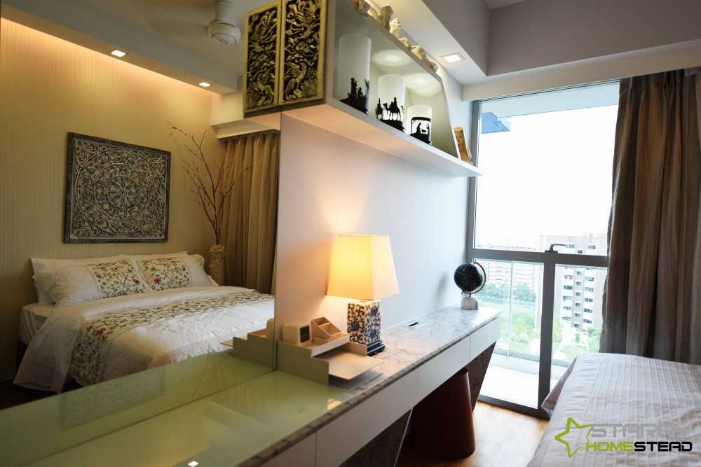 Modern Bedroom with Bed and Dressing Table