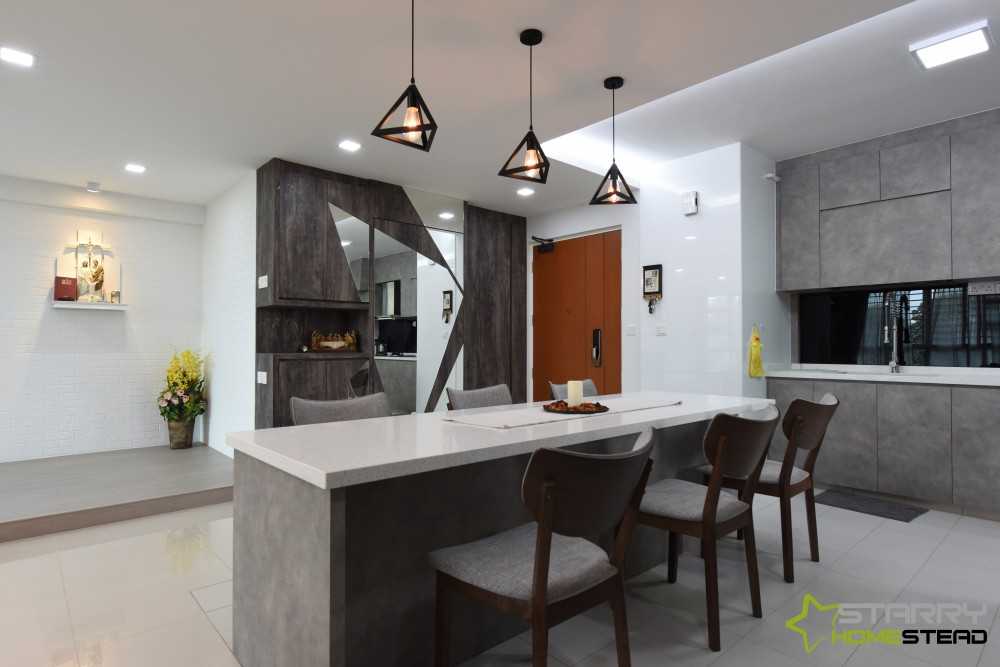 Scandinavian Dining Room with Dining Table and Dining Chairs