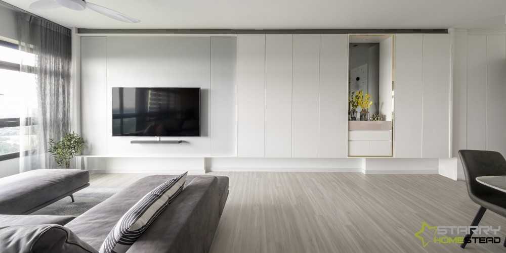 Scandinavian Living Room with Sofa and TV