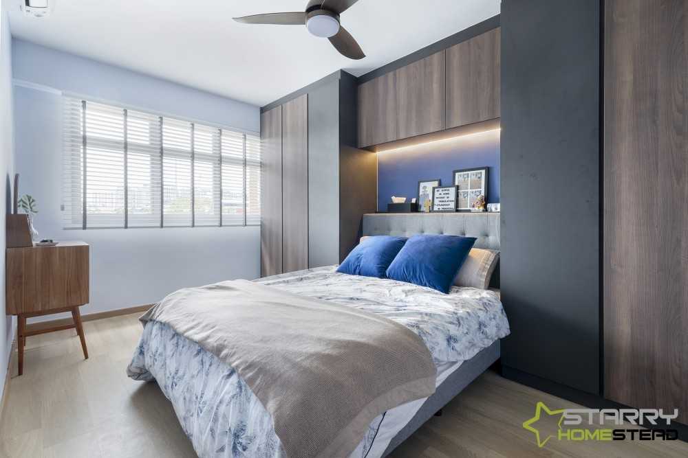 Scandinavian Bedroom with Bed and Lighting