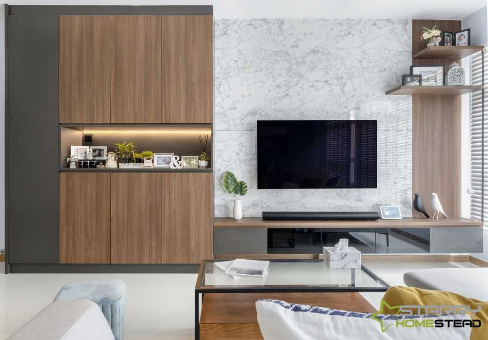 Scandinavian Living Room with Sofa and TV