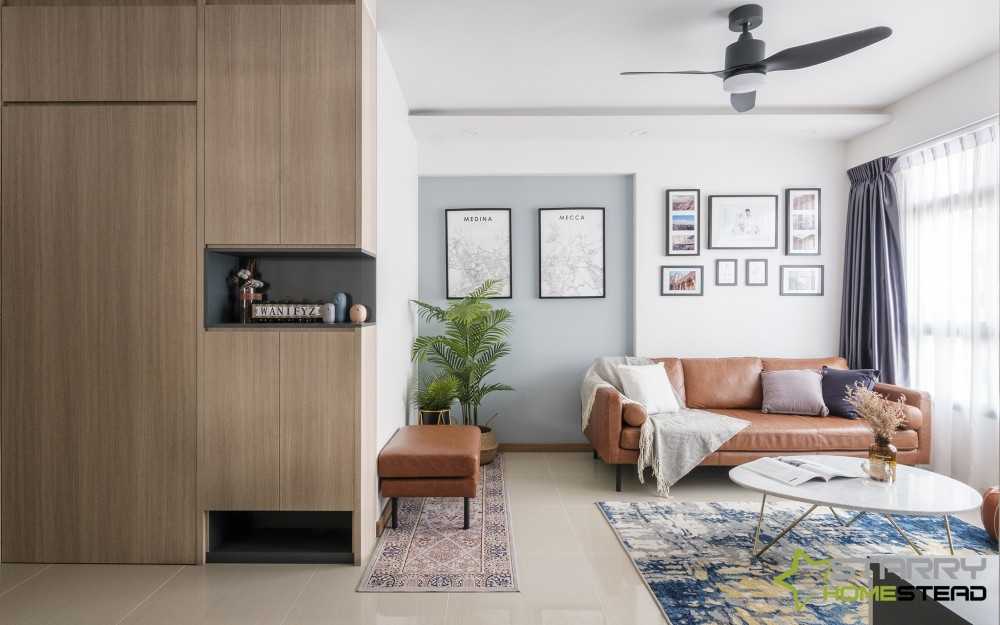 Modern Living Room with Sofa and Leather Sofa