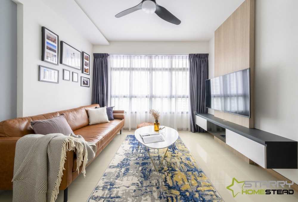 Modern Living Room with TV Console and TV