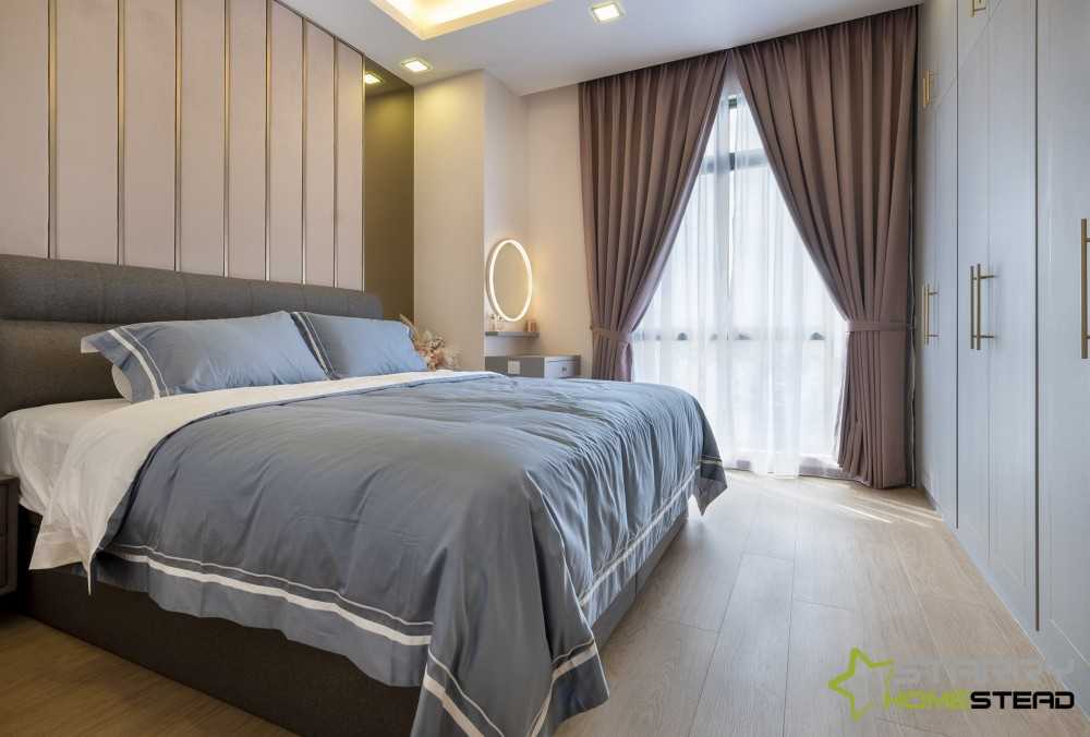 Scandinavian Bedroom with Wardrobe and Queen Bed