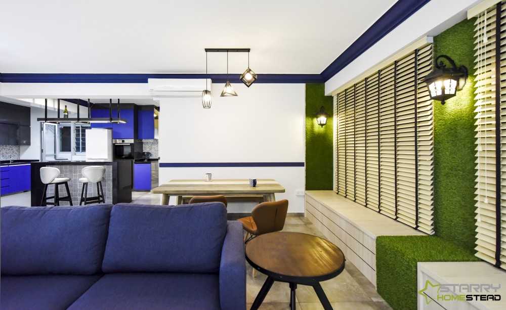Eclectic Dining Room with Bay Window and Dining Table