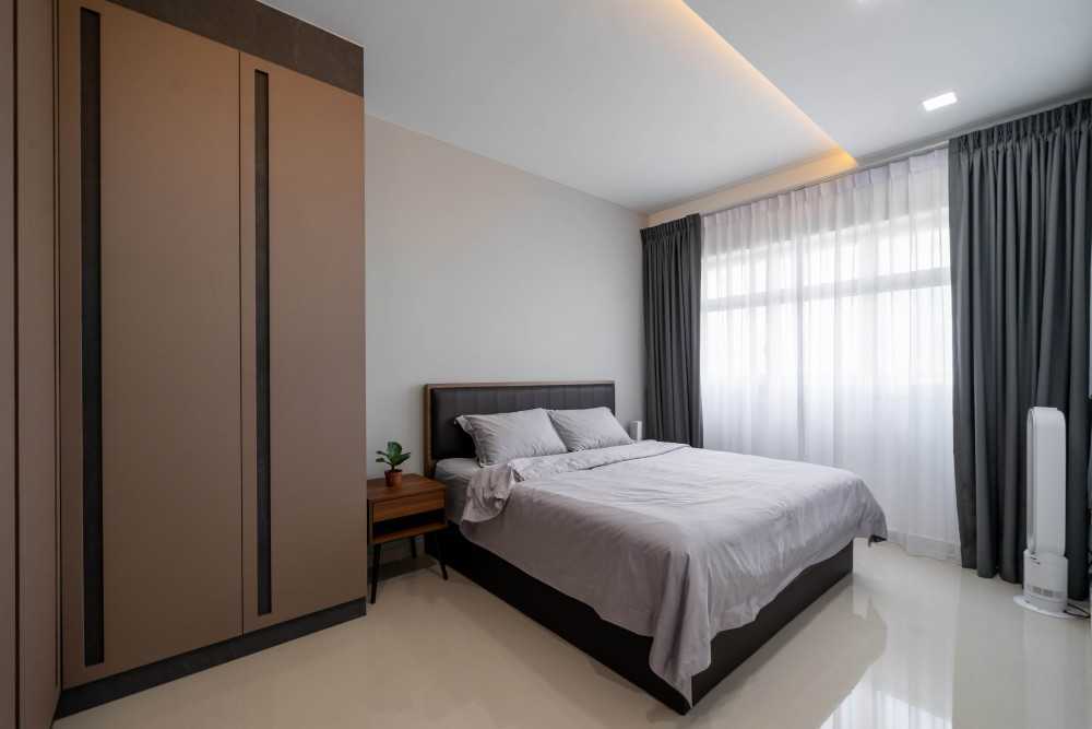 Contemporary Bedroom with Ceiling Light and Wardrobe