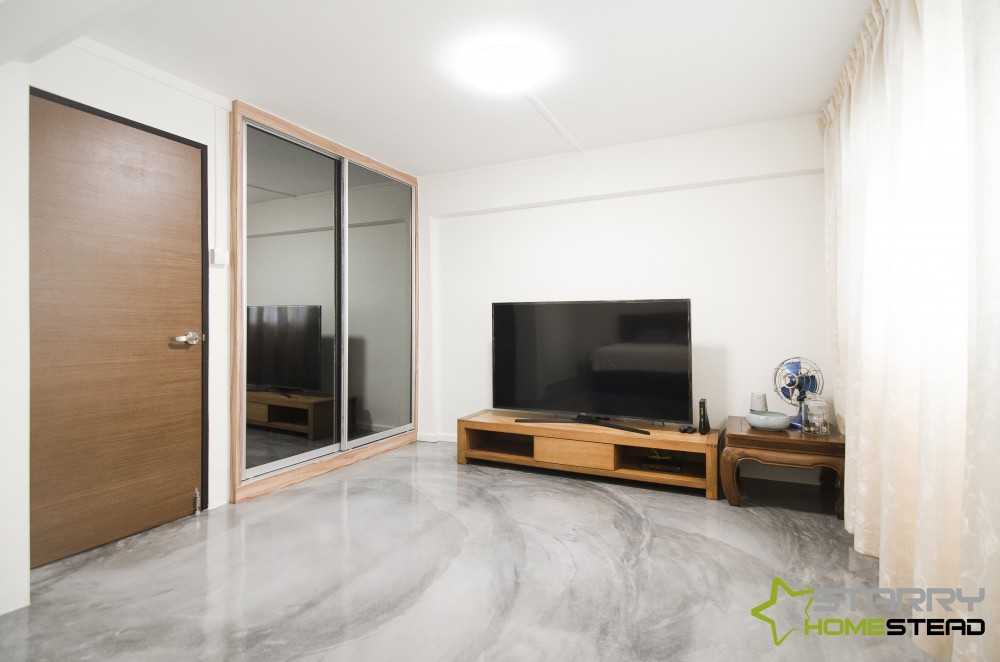 Vintage Living Room with TV Console and TV