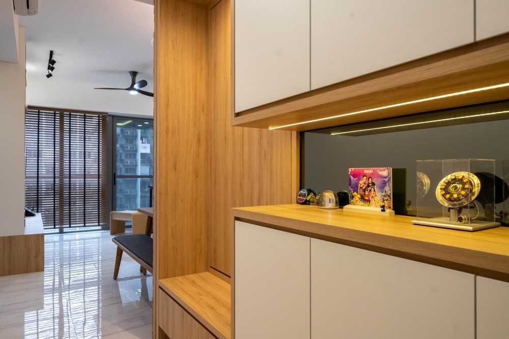 Contemporary Entryway with Seating Bench and Shoe Rack