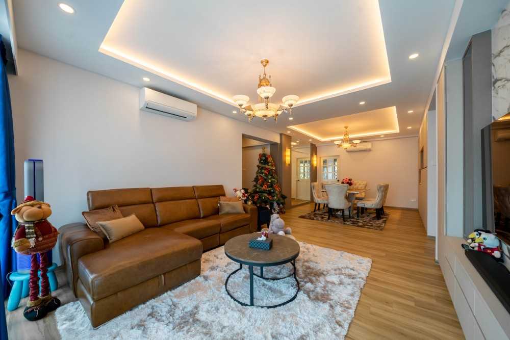 Modern Living Room with TV Console and Sofa