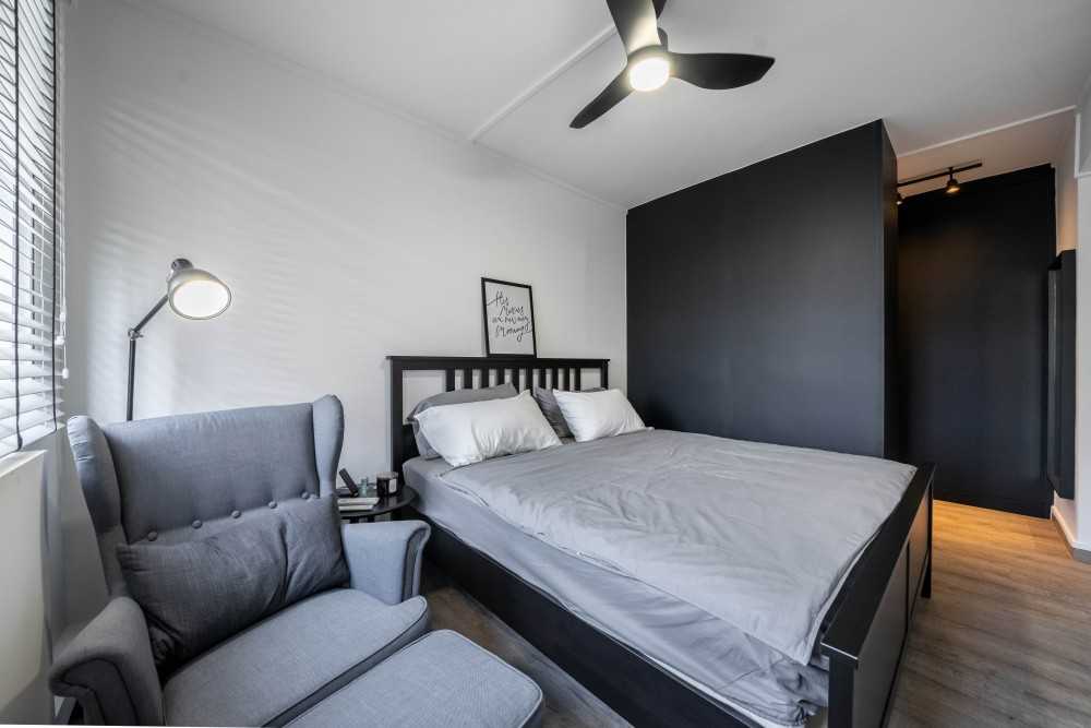 Country Bedroom with Wardrobe and Bedside Table