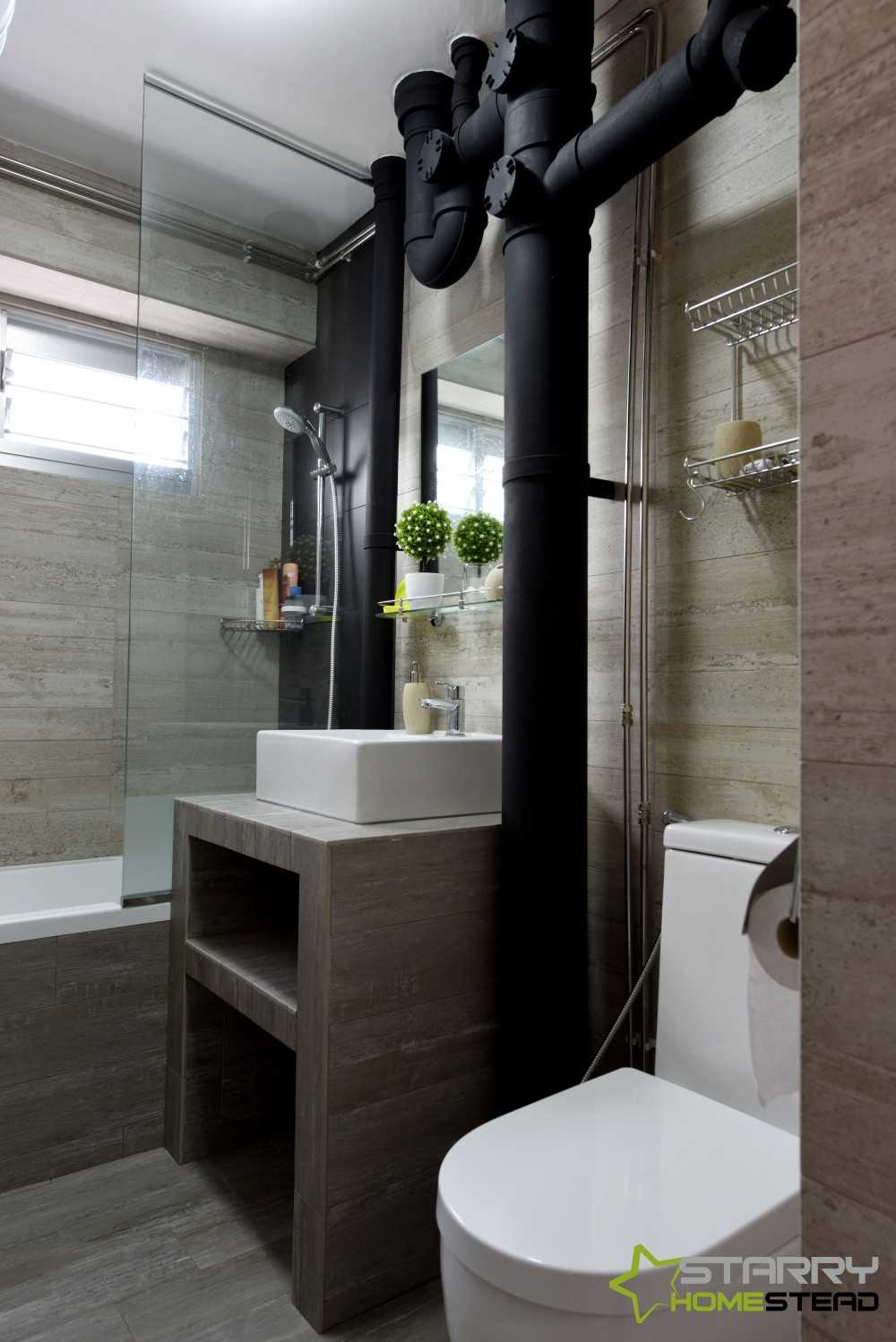 Industrial Bathroom with Mirror and Bathroom Mirrors