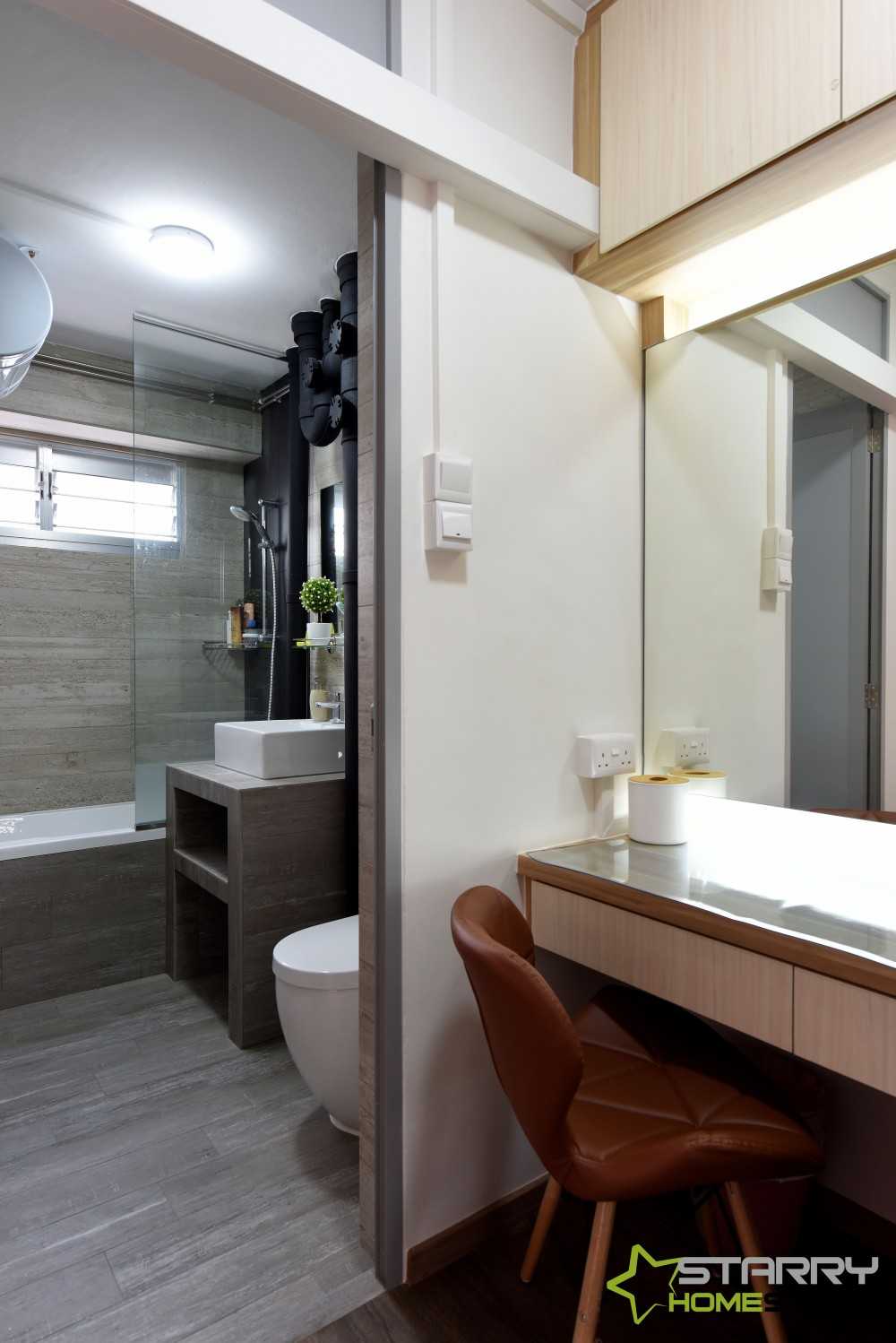 Industrial Bathroom with Bathtub and Bathroom Sinks