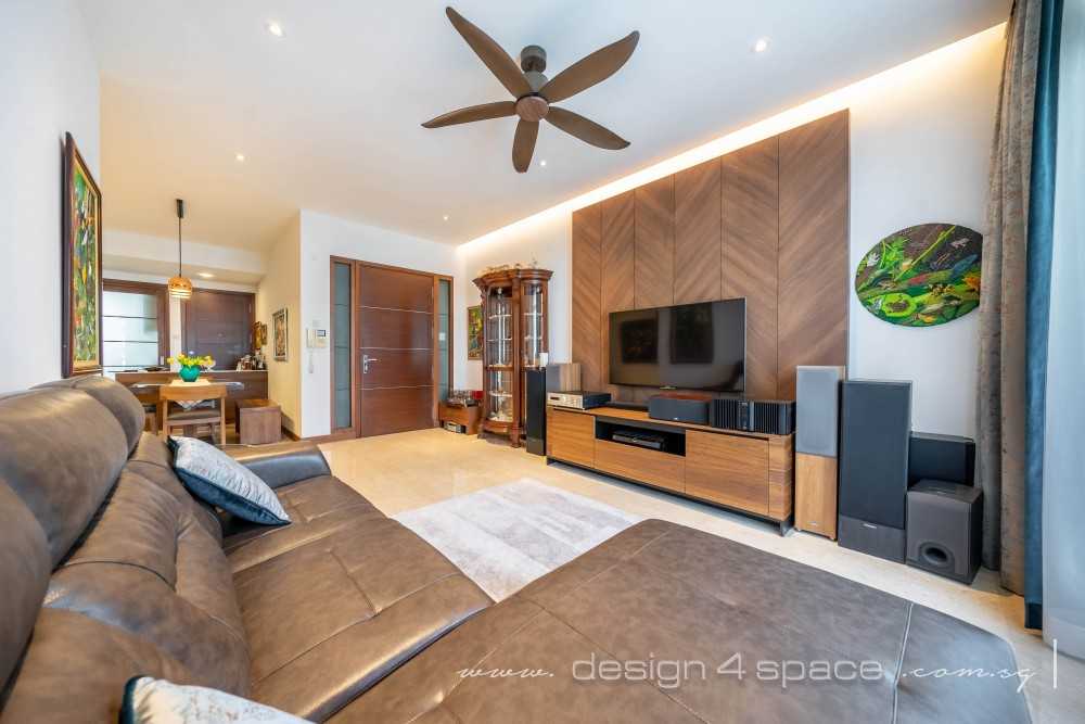 Contemporary Living Room with TV Console and Sofa