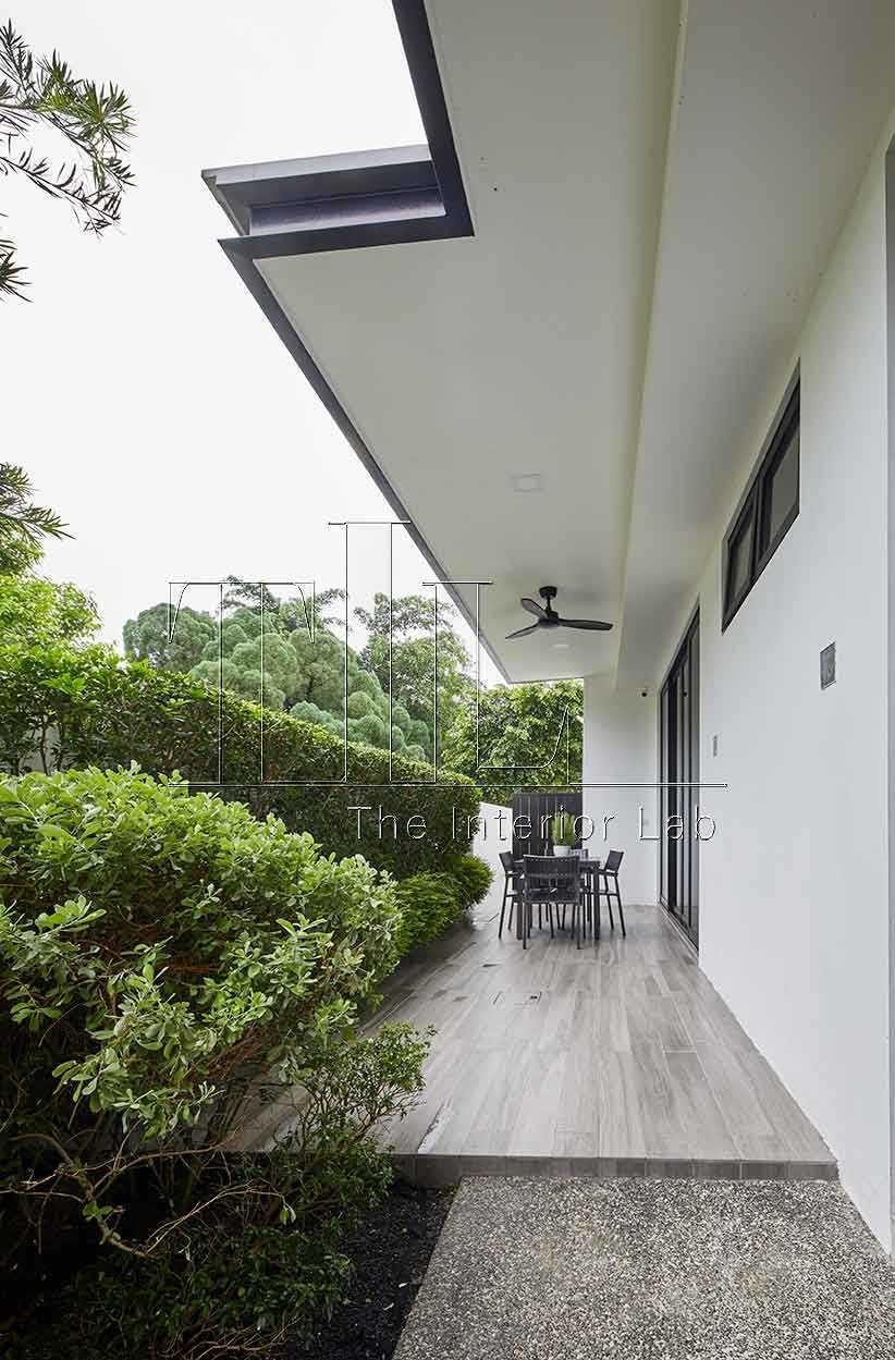 Contemporary Patio with Vinyl Flooring and Ceiling Light
