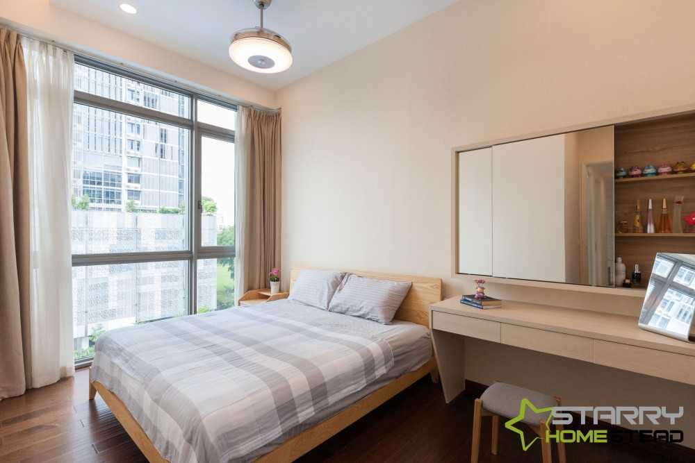 Modern Bedroom with Bedside Table and Bed