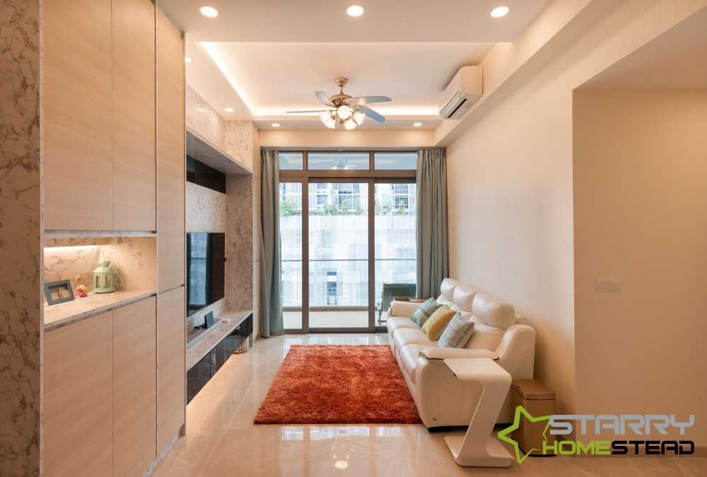 Modern Living Room with TV Console and Feature Wall
