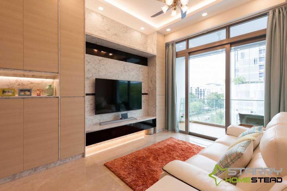Modern Living Room with TV Console and Feature Wall