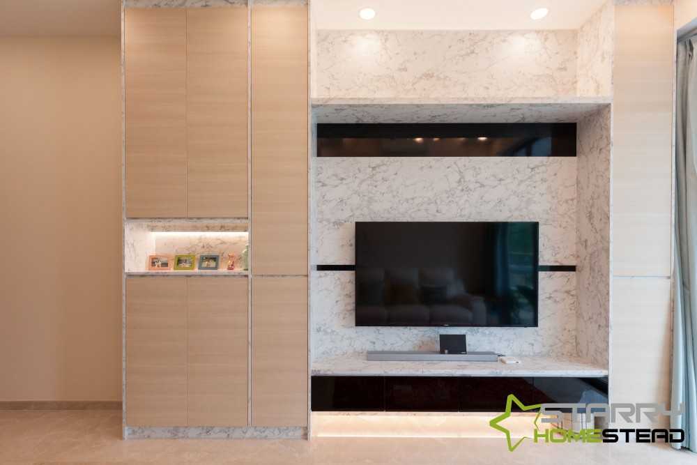 Modern Living Room with TV Console and Feature Wall