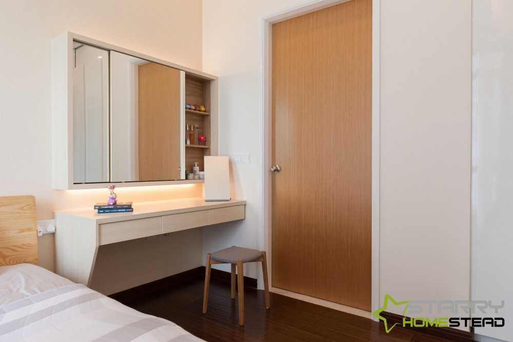 Modern Bedroom with Bed and Dressing Table