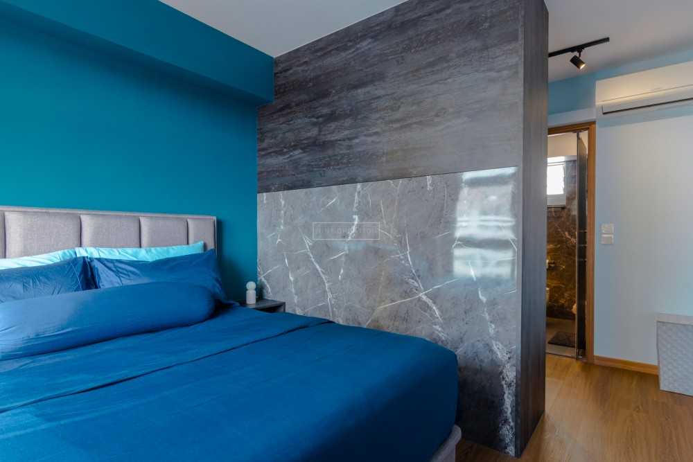 Modern Bedroom with Vinyl Flooring and Wood Flooring