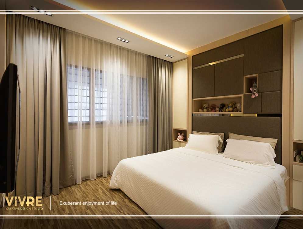 Modern Bedroom with Bookshelf and Vinyl Flooring