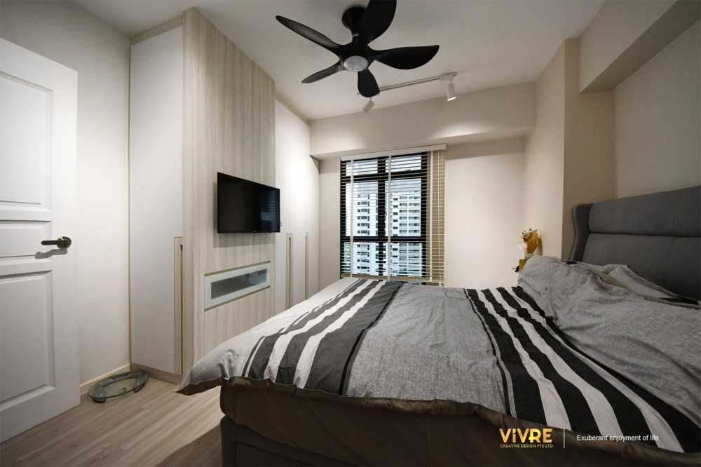 Scandinavian Bedroom with Vinyl Flooring and Wardrobe