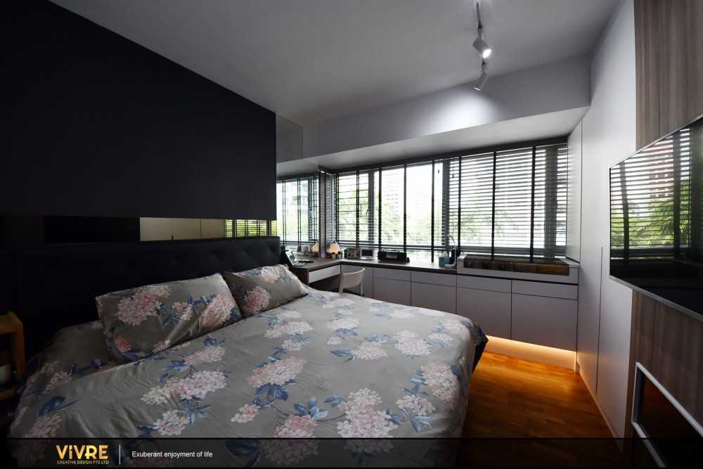Asian Bedroom with Bookshelf and Cove Lighting