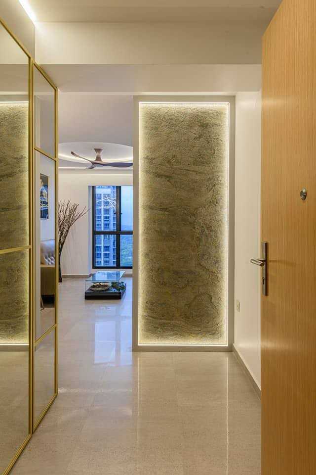 Contemporary Entryway with Mirror and Wall Mirror