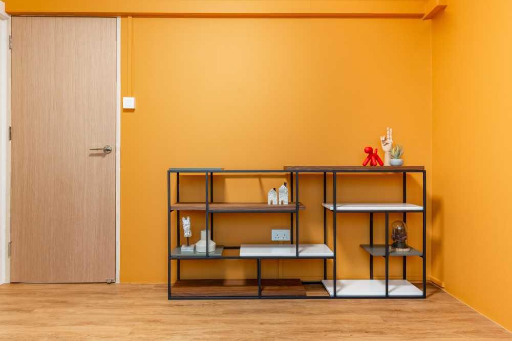 Modern Study with Feature Wall and Display Cabinets